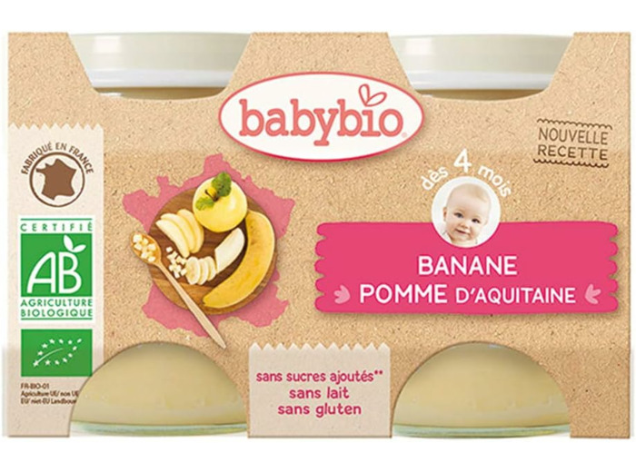 Pomme banane pot 2x130g Babybio