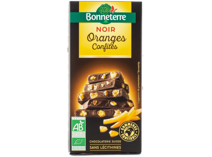 Tablette de Chocolat Noir aux Oranges Confites Bio 100g