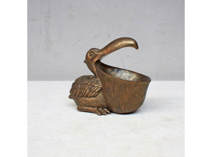 Statuette Vide-Poche Pélican En Résine19x11x23cm