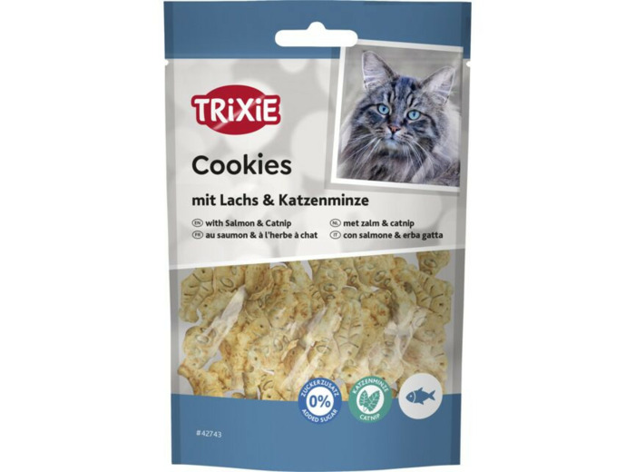 Friandises Cookies au saumon et catnip - 50g