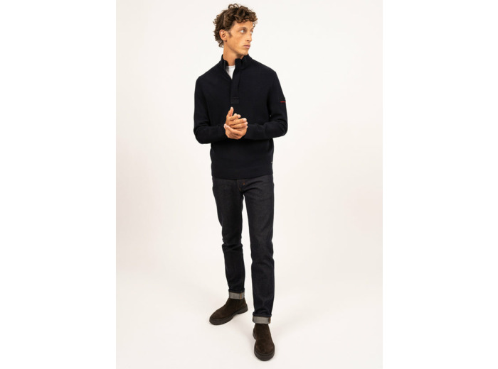 Pull col montant zippé Loup de mer