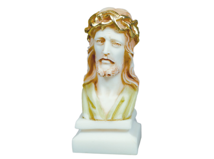 Christ BUSTE - Statue en albâtre 13cm - Couleur