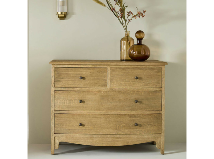 Commode Saumur chêne massif 4 tiroirs 105x82x55cm