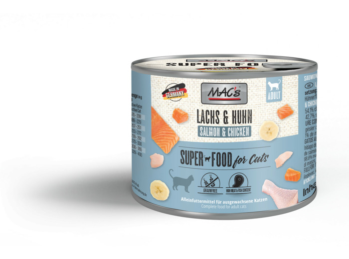 Pâtée Saumon / Poulet (sans céréales) pour chat - 200gr