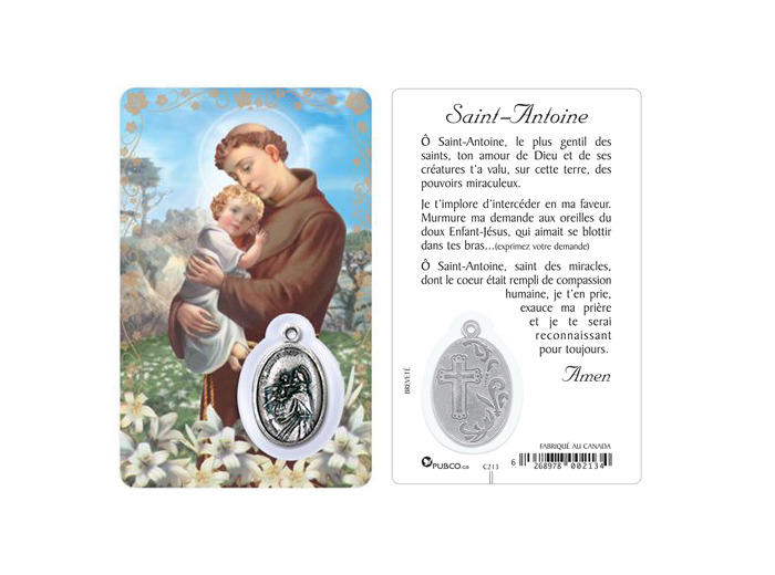 Carte-prière avec insertion ST ANTOINE