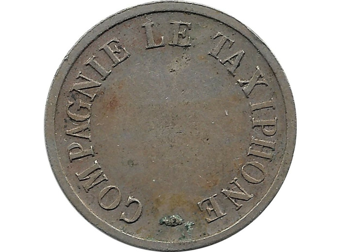 JETON - JETON DE TELEPHONE COMPAGNIE LE TAXIPHONE 19 MM NICKEL TTB