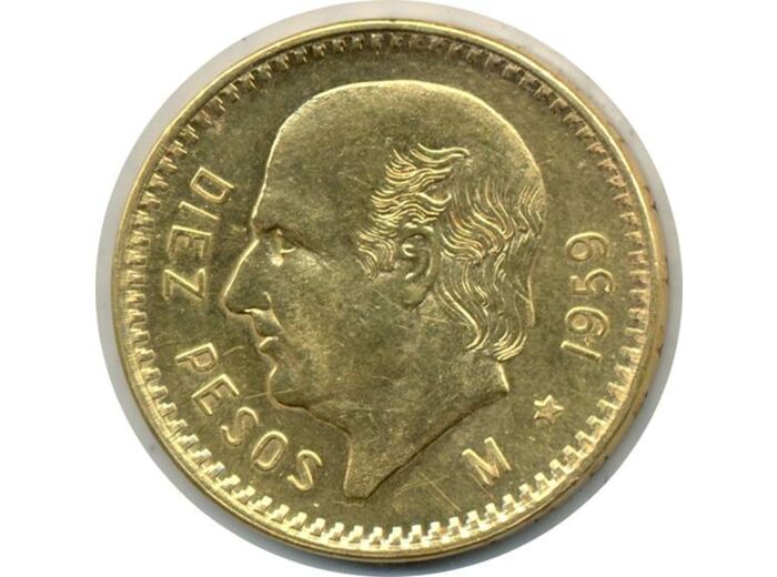 MEXIQUE 10 PESOS OR 1959 M HIDALGO TTB+ (W473) Gold Oro