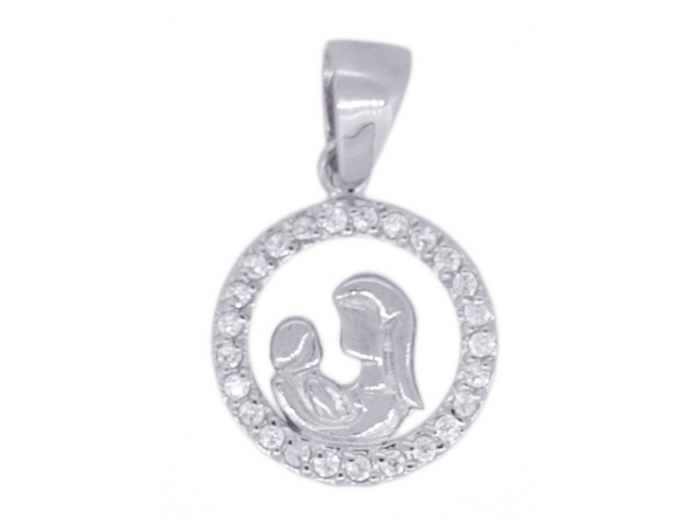 Pendentif en Argent 925 - VIERGE  ET ENFANT