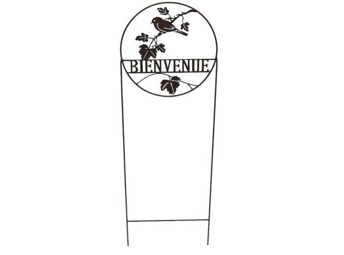 Treillage jardin fer Bienvenue 35x112cm