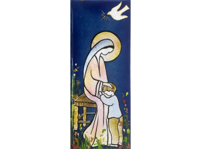 Vierge de la protection Garçon 15,5X6,5cm - EMAUX DU LIBAN