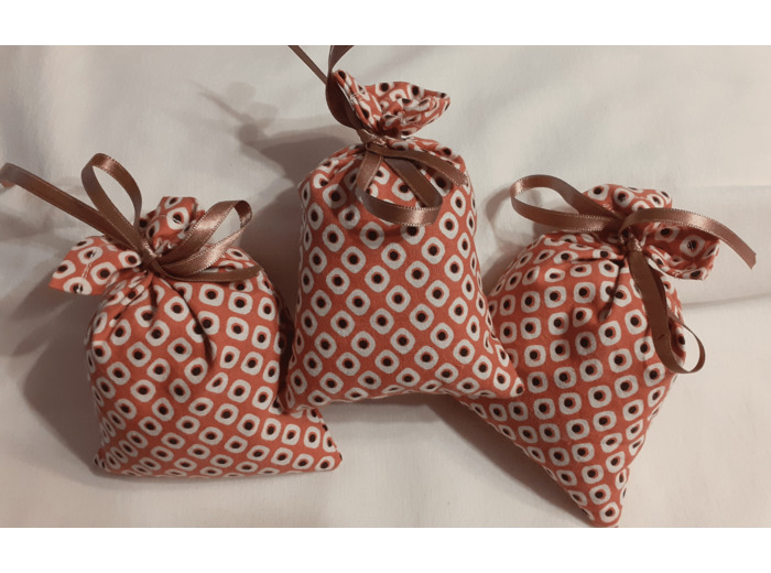 LOT DE 3 SACHETS DE LAVANDIN RUBAN VIEUX ROSE