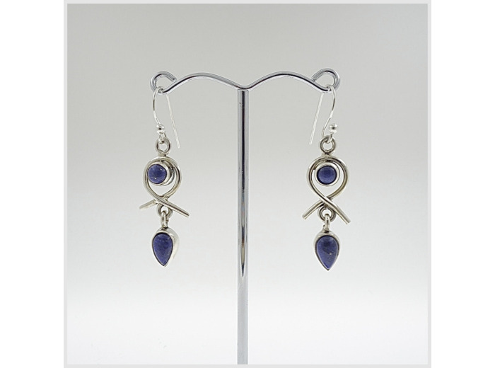 Boucles d'oreilles Lapis Lazuli et Argent Massif