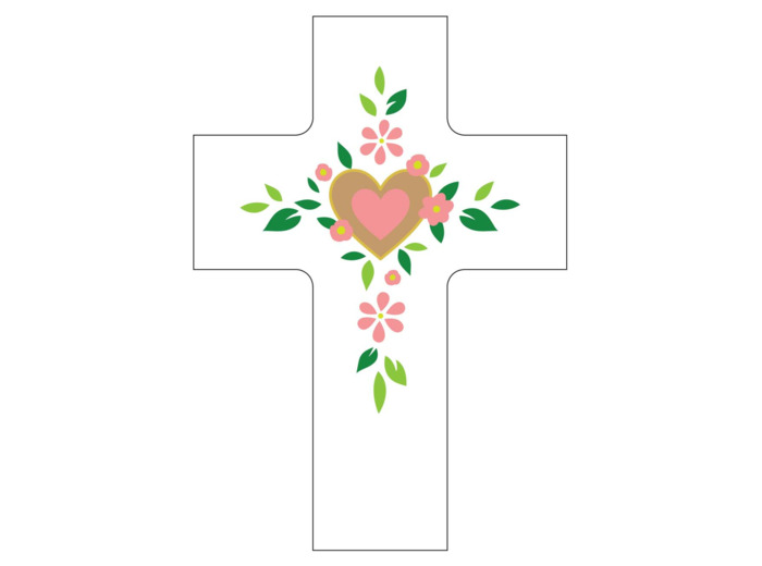 Croix - Tu remplis mon coeur - blanche 11x7,5cm