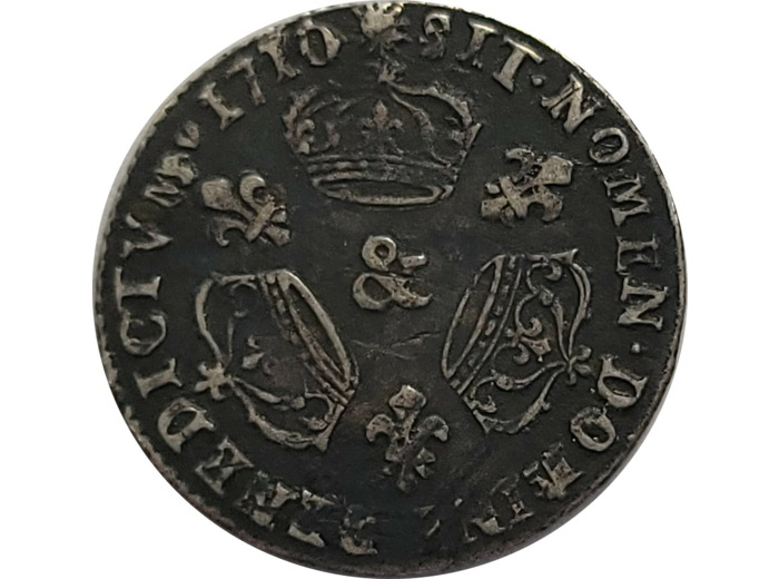 LOUIS XIV 1/10 ECU AUX 3 COURONNES 1710 & (Aix) TTB (G125)