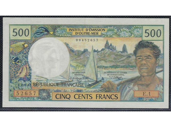 TAHITI PAPEETE 500 FRANCS NON DATE (1970) SERIE E.1 SPL