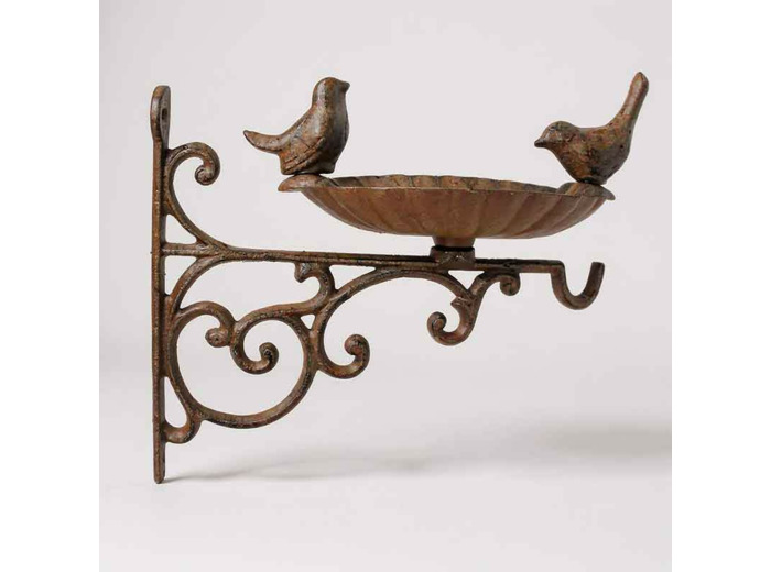 Mangeoire oiseaux fonte murale 29x15x25cm
