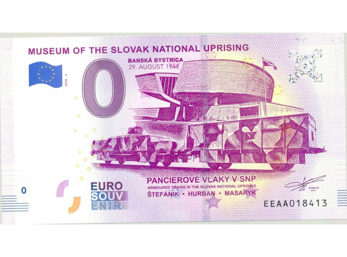 SLOVAQUIE 2018-2 MUSEUM OF THE SLOVAK NATIONAL UPRISING BILLET SOUVENIR 0 EURO