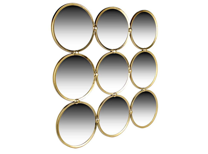 Miroir cercles aluminium doré 83x2x83cm