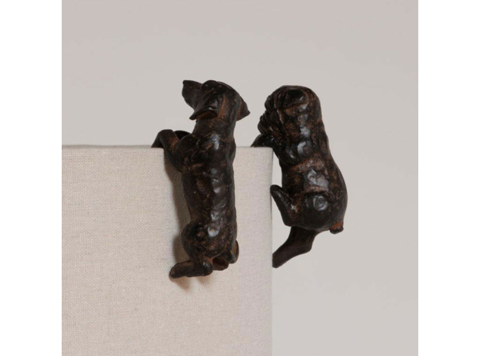 Ensemble 2 suspensions chiens résine 9x6x5cm