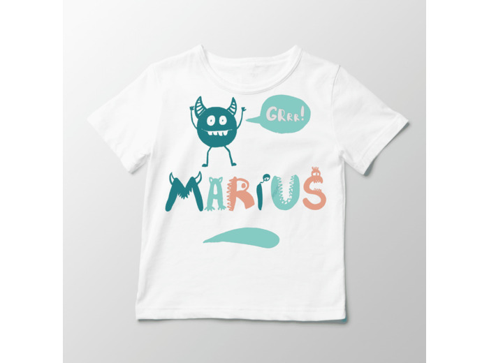 T-shirt personnalisable mini monstre avec prénom