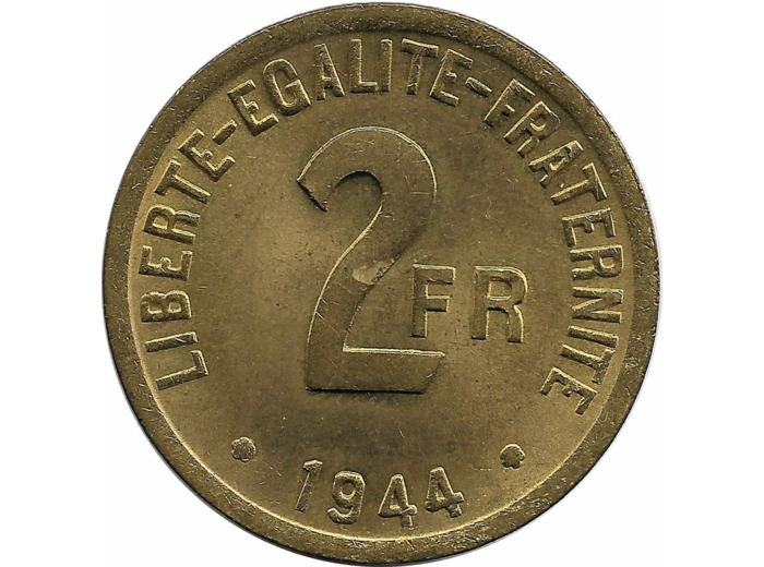 FRANCE 2 FRANCS PHILADELPHIE FRANCE LIBRE 1944 SUP+