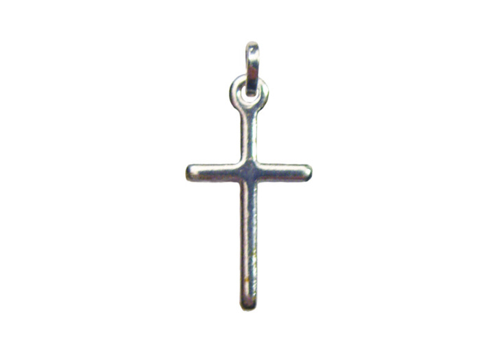 Croix en Métal Argenté Poli 20mm