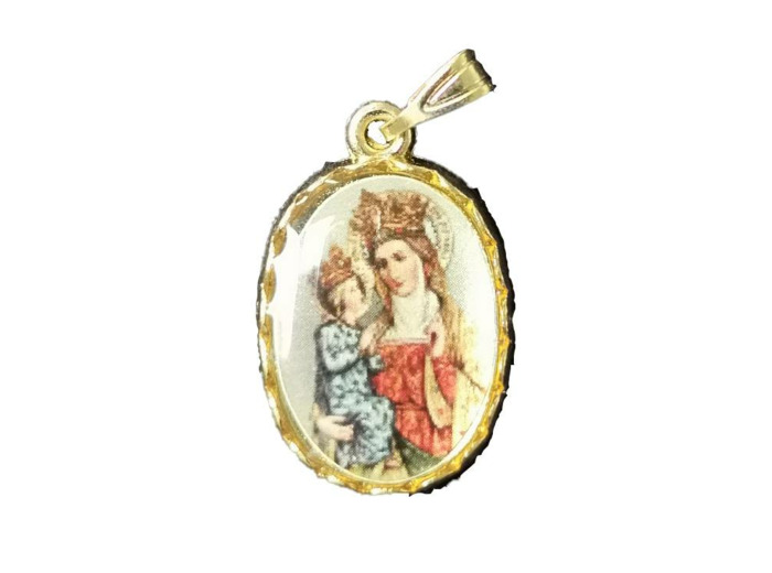 Médaille 20mm en Métal Doré avec Résine  - ANNE DE BEAUPRE
