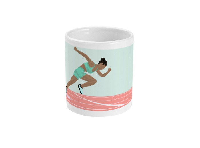Tasse ou mug athlétisme "Sprint femme" - Personnalisable