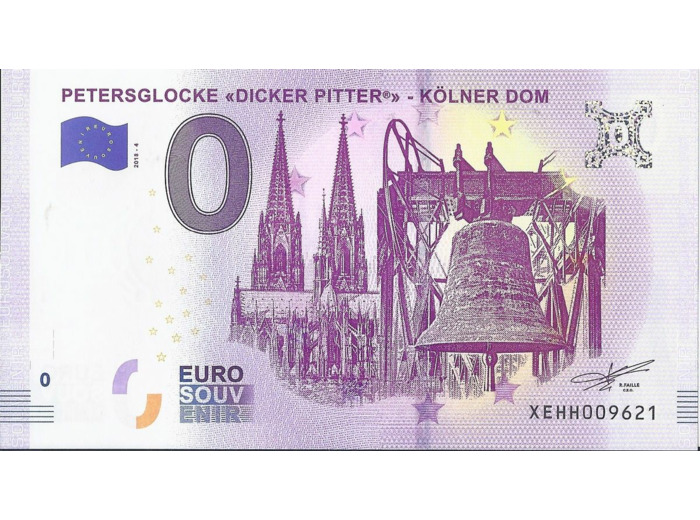 ALLEMAGNE 2018-4 PETERSGLOCKE DICKER PITTER BILLET SOUVENIR 0 EURO TOURISTIQUE
