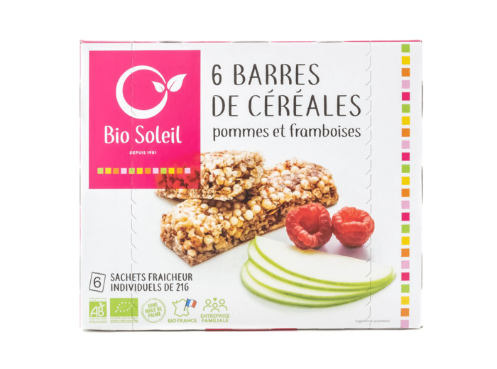 Barres de Céréales Pommes Framboises Bio 125g