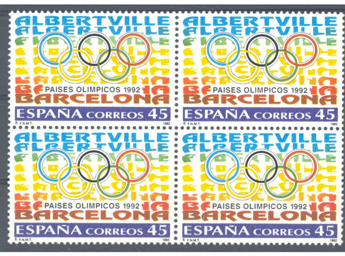 ESPAGNE 4 x 45 PESETAS 1992 YVERT 2808 NEUF
