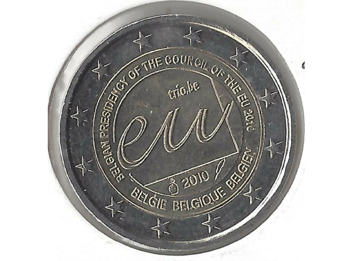 BELGIQUE 2010 2 EURO Commemorative PRESIDENCE DE L'U.E SUP