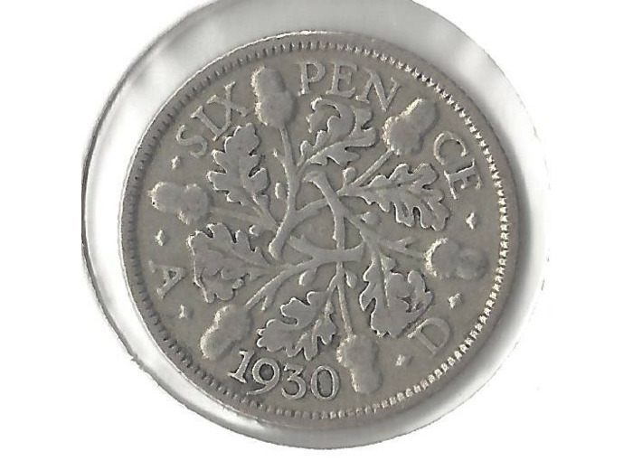 GRANDE BRETAGNE 6 PENCE 1930 TTB