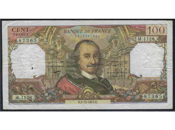 FRANCE 100 FRANCS CORNEILLE 2-12-1977 M.1128 TB+