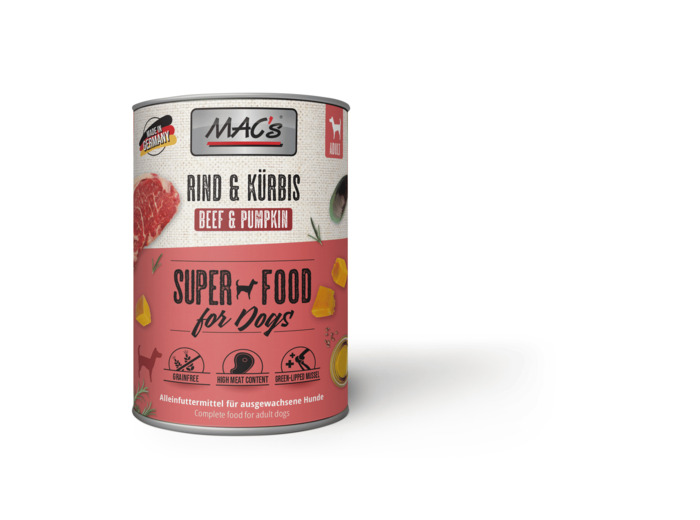 MAC'S humide pour chien, au boeuf & potiron - 400g
