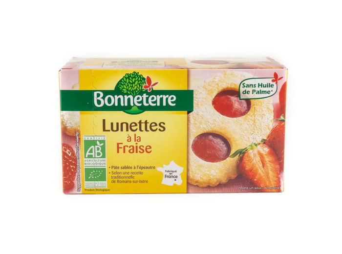 Sablés Pâtissiers Lunettes à la Fraise Bio 200g