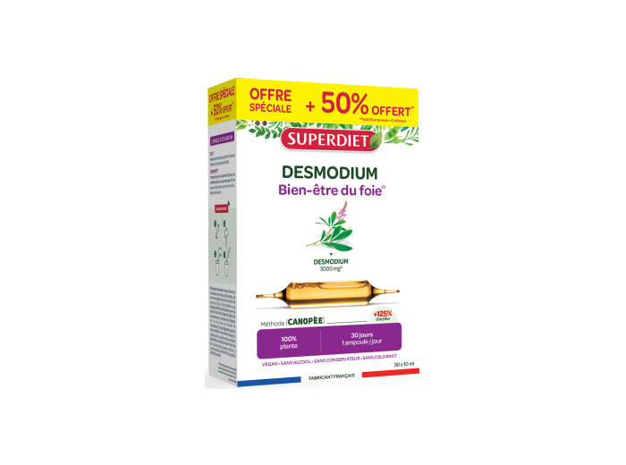 Desmodium Bien être du Foie 20 Ampoules + 10 offertes 10ml