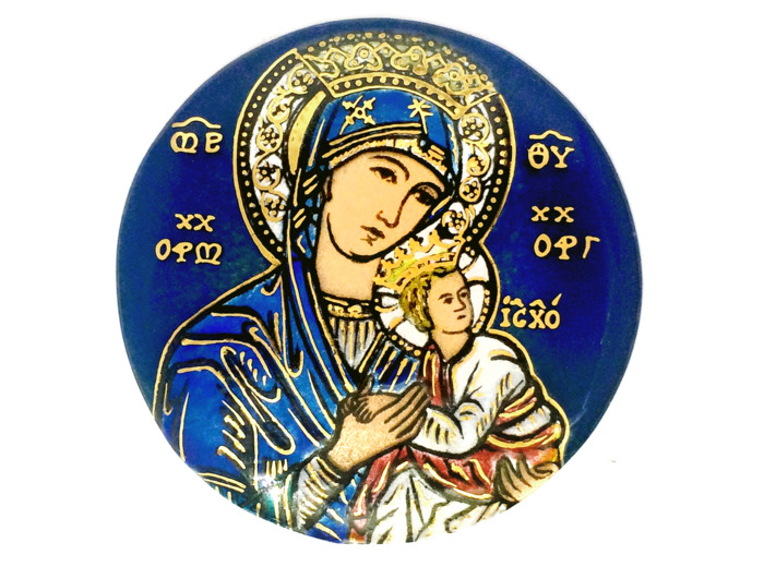 ND du Perpétuel Secours (Bleu) D7,3cm - EMAUX DU LIBAN