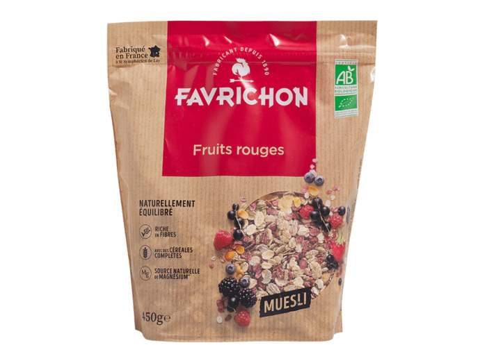 Muesli Fruits rouges Bio-450g-Favrichon