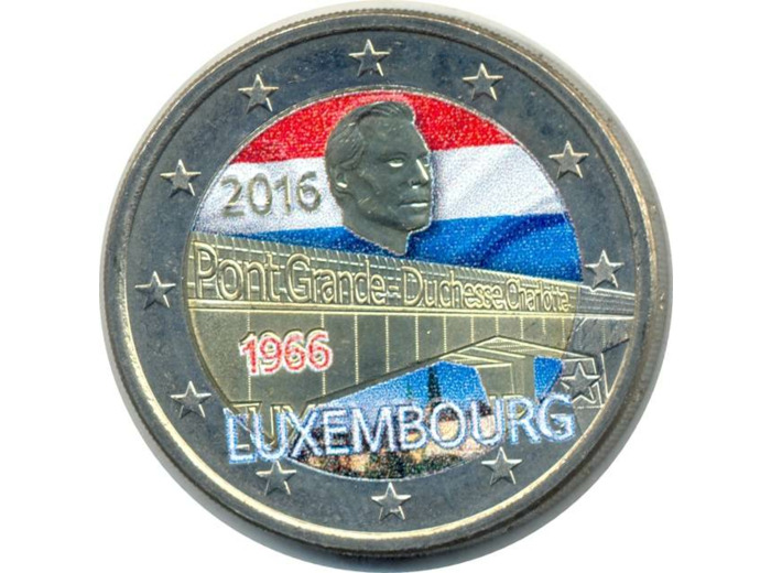 LUXEMBOURG 2016 2 EURO COLORISEE PONT DUCHESSE SUP