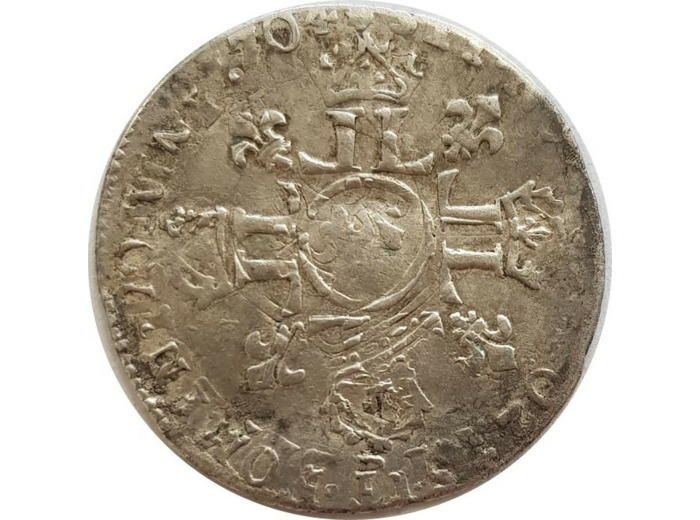 LOUIS XIV (1643-1715) 1/12 ECU AUX 8 L 1704 (atelier illisible) TB-