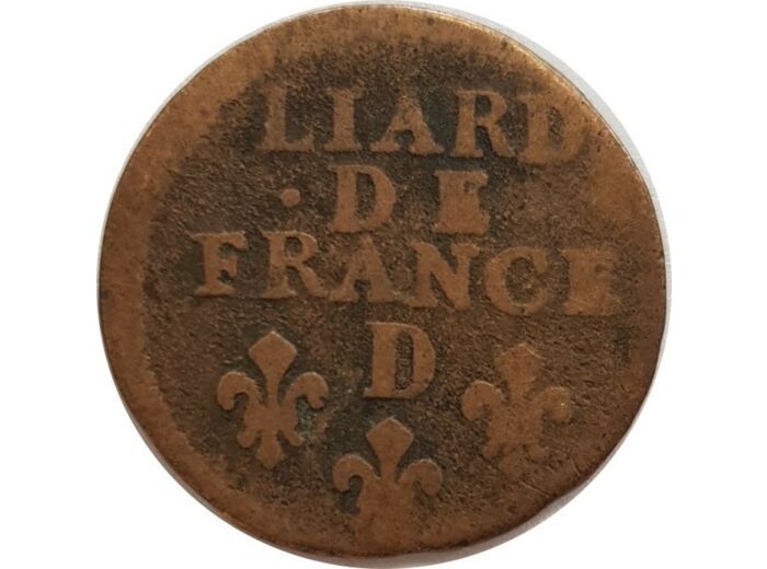 LOUIS XIV (1643-1715) LIARD DE FRANCE 1694 D (Lyon) B+