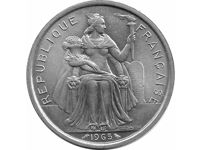 POLYNESIE FRANCAISE 5 FRANCS 1965 SUP+