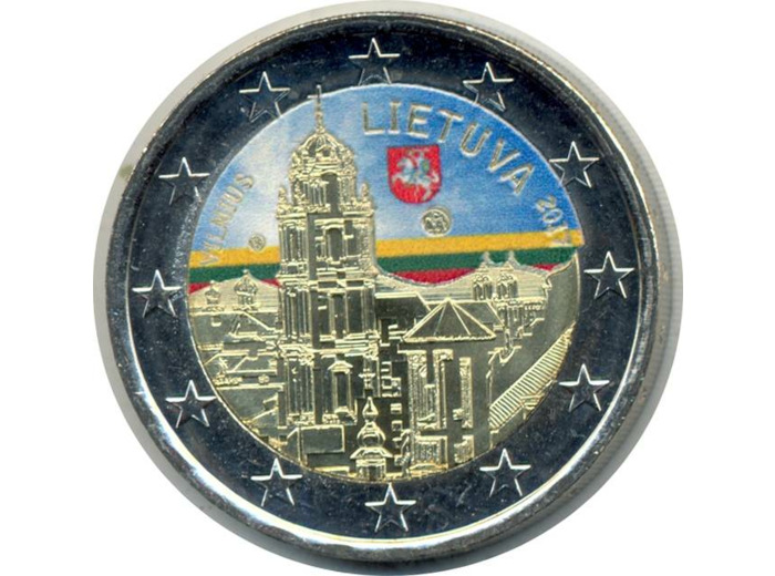 LITUANIE 2017 2 EURO COLORISEE VILNIUS SUP