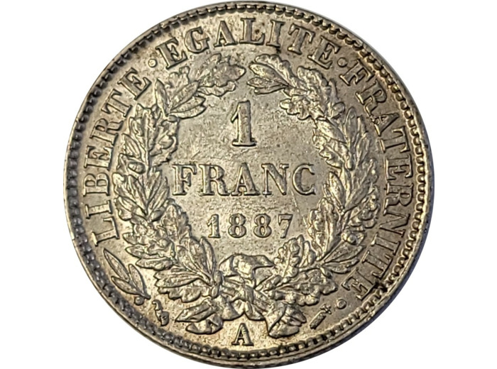 FRANCE 1 FRANC CERES 1887 A (Paris) TTB+ (G465a)