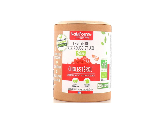 Levure de riz rouge bio et Ail bio 200 gélules