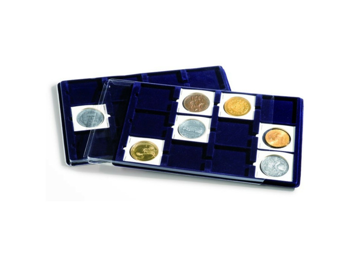 PLATEAUX S POUR 12 PIECES DE MONNAIES JUSQU A 50 MM BLEU 343108