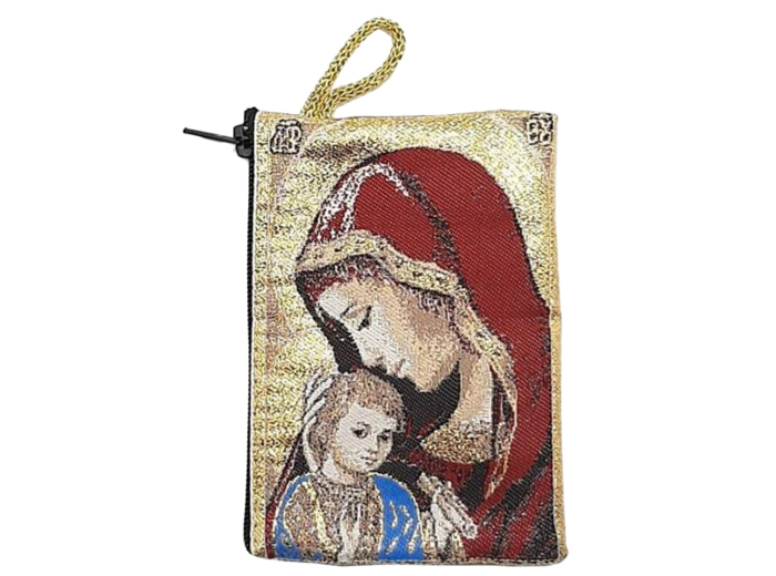 Etuis à Chapelet 7x10cm - VIERGE A L'ENFANT ROUGE