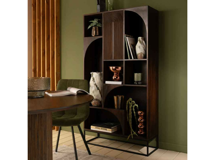 Etagère mode bois de manguier brun 90x33x168cm