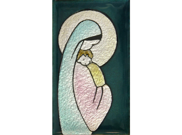 Vierge au cœur 9,5X5,5cm - EMAUX DU LIBAN